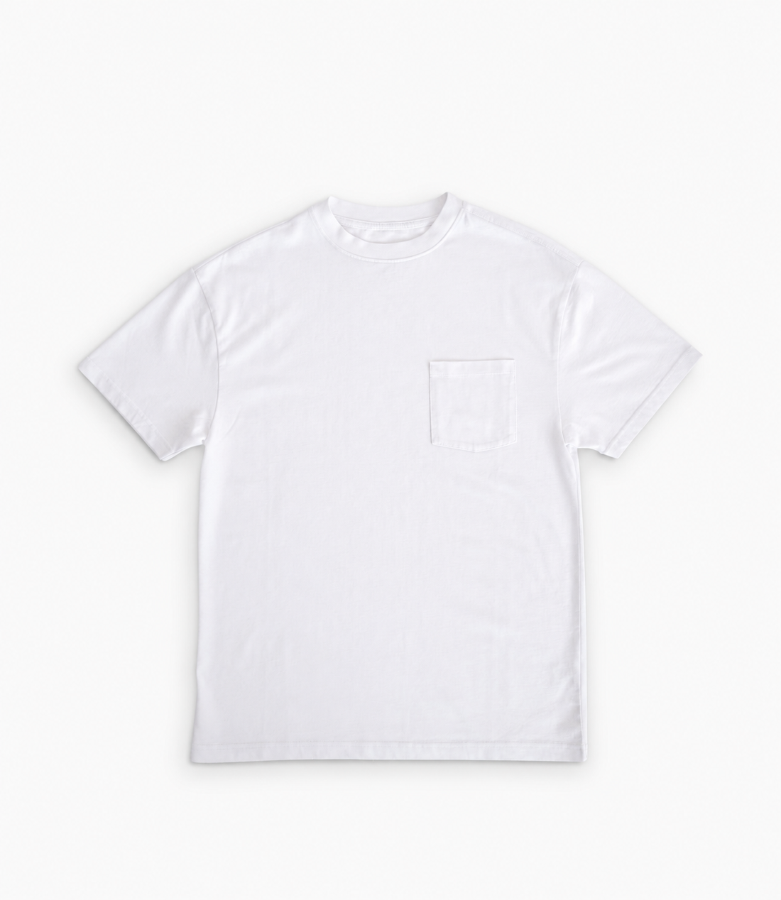 Atelier Neighbourhood Wonder T-shirt in white with chest pocket, front view