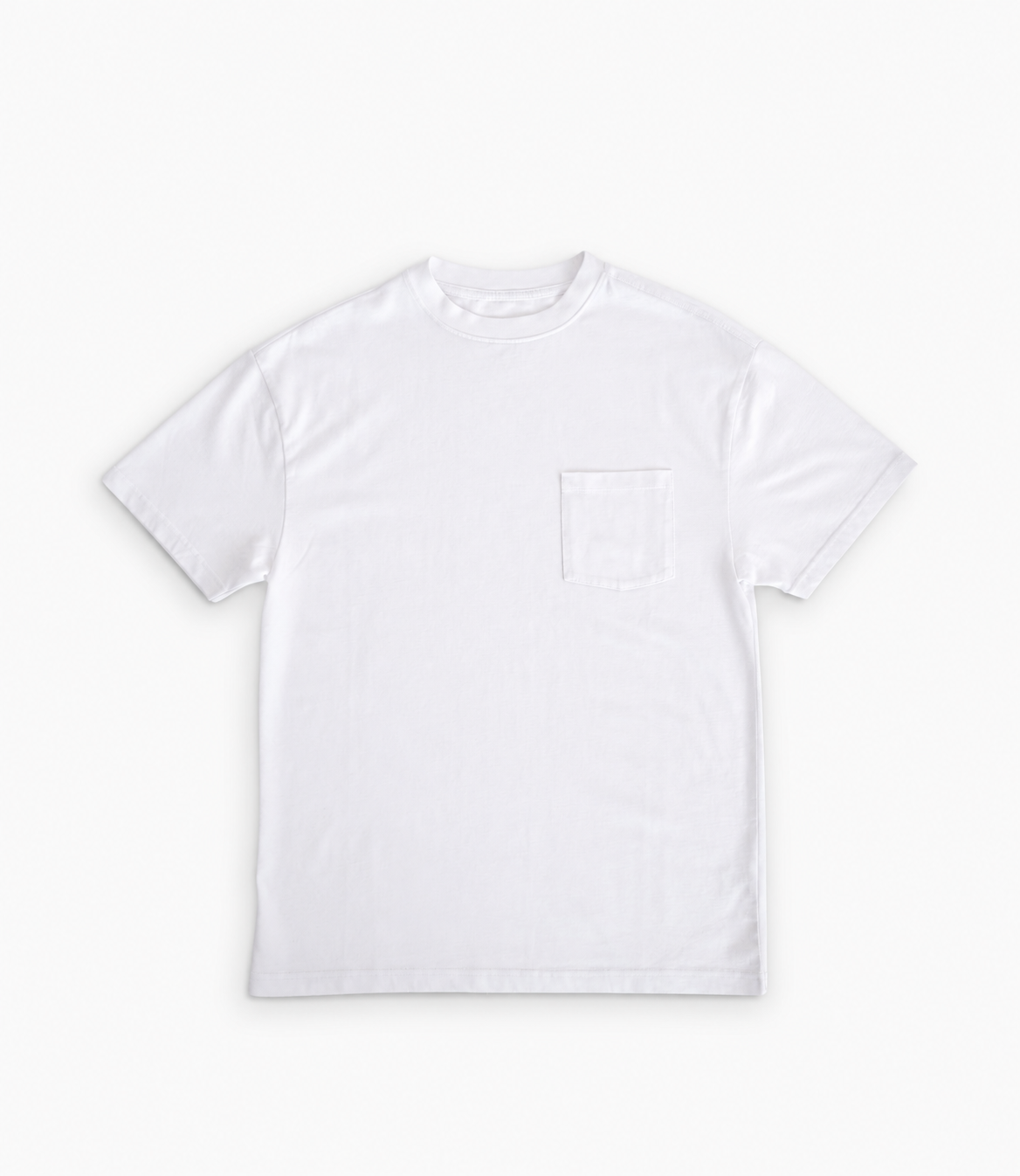 Atelier Neighbourhood Wonder T-shirt in white with chest pocket, front view