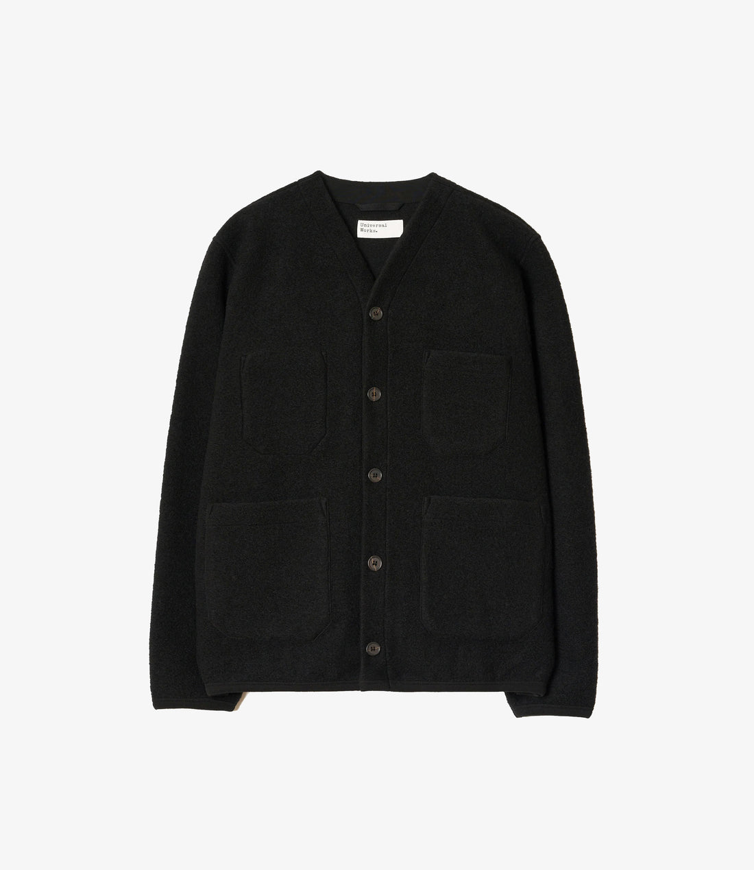 Wool fleece cardigan - Black