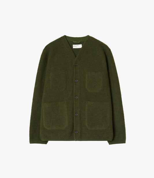 Wool fleece cardigan - Olive