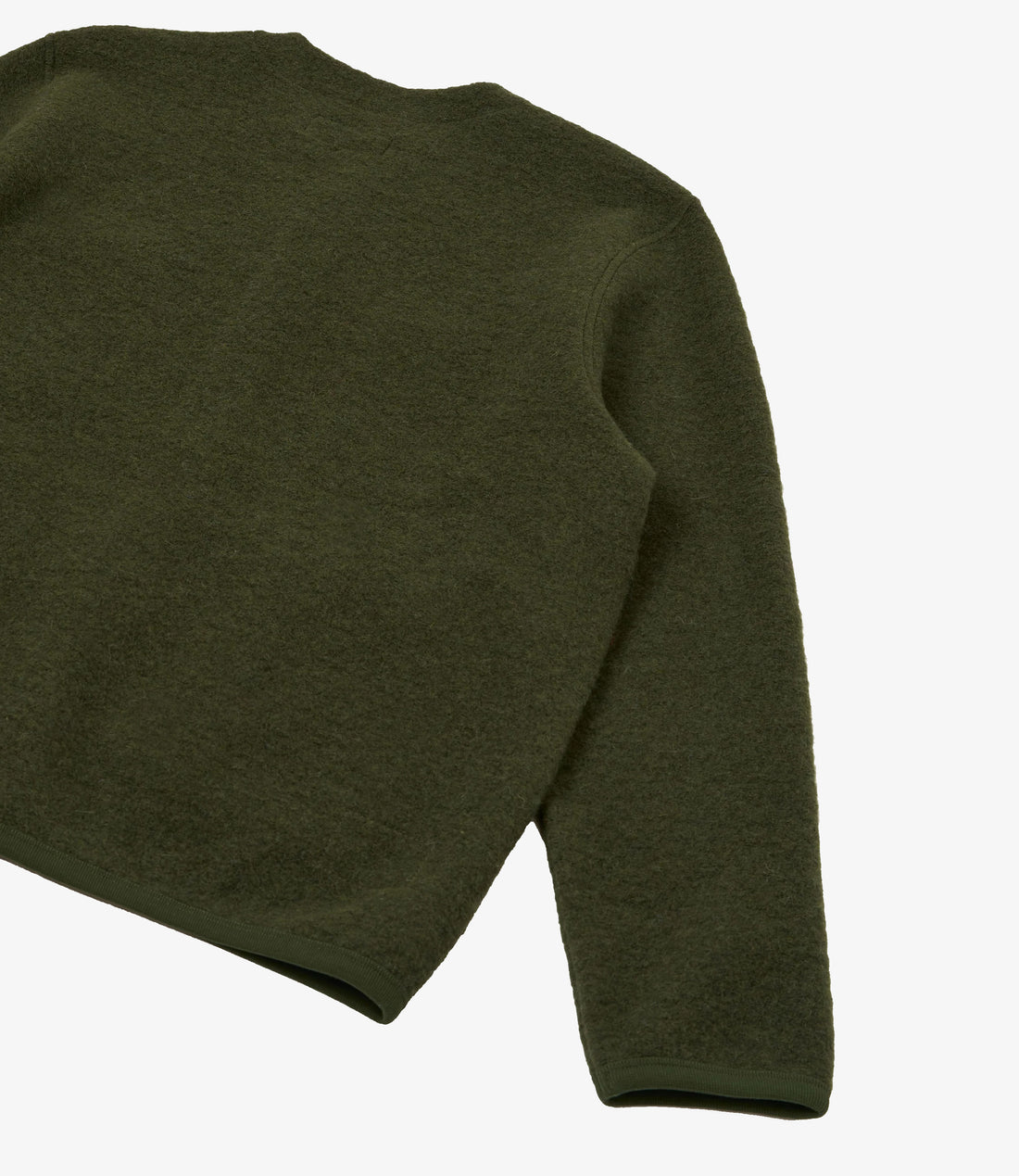 Wool fleece cardigan - Olive
