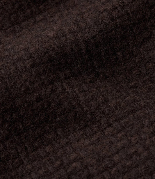 Close-up of the mahogany Panama weave lambswool