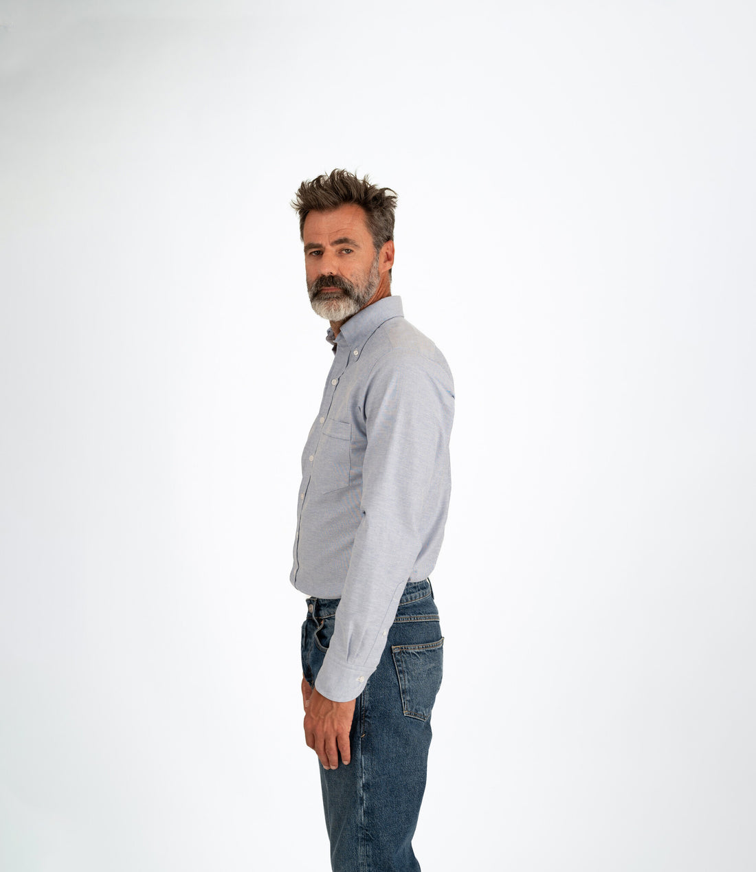 Button down oxford shirt - Mid Blue