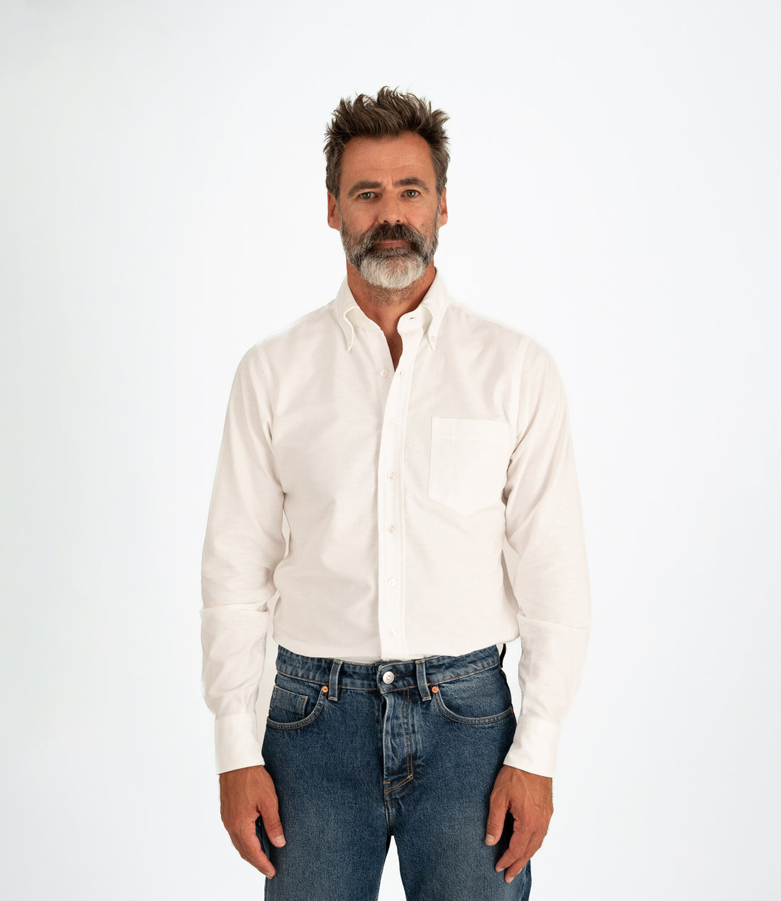Button down oxford shirt - White