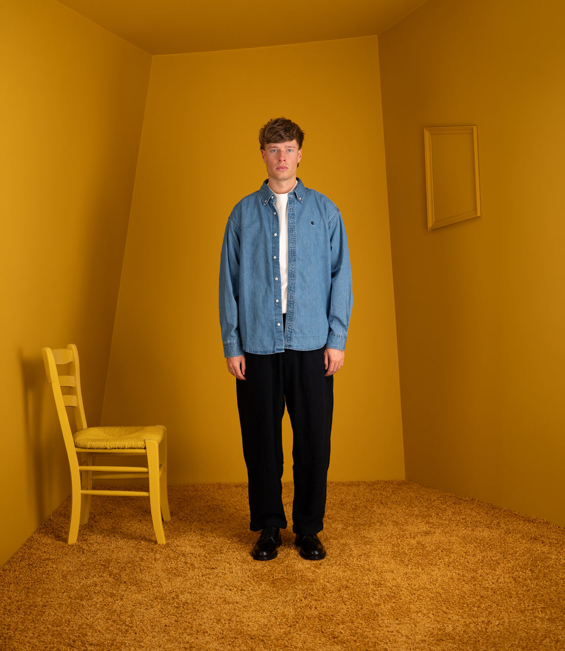L/S Lucas Shirt - Blue stone washed
