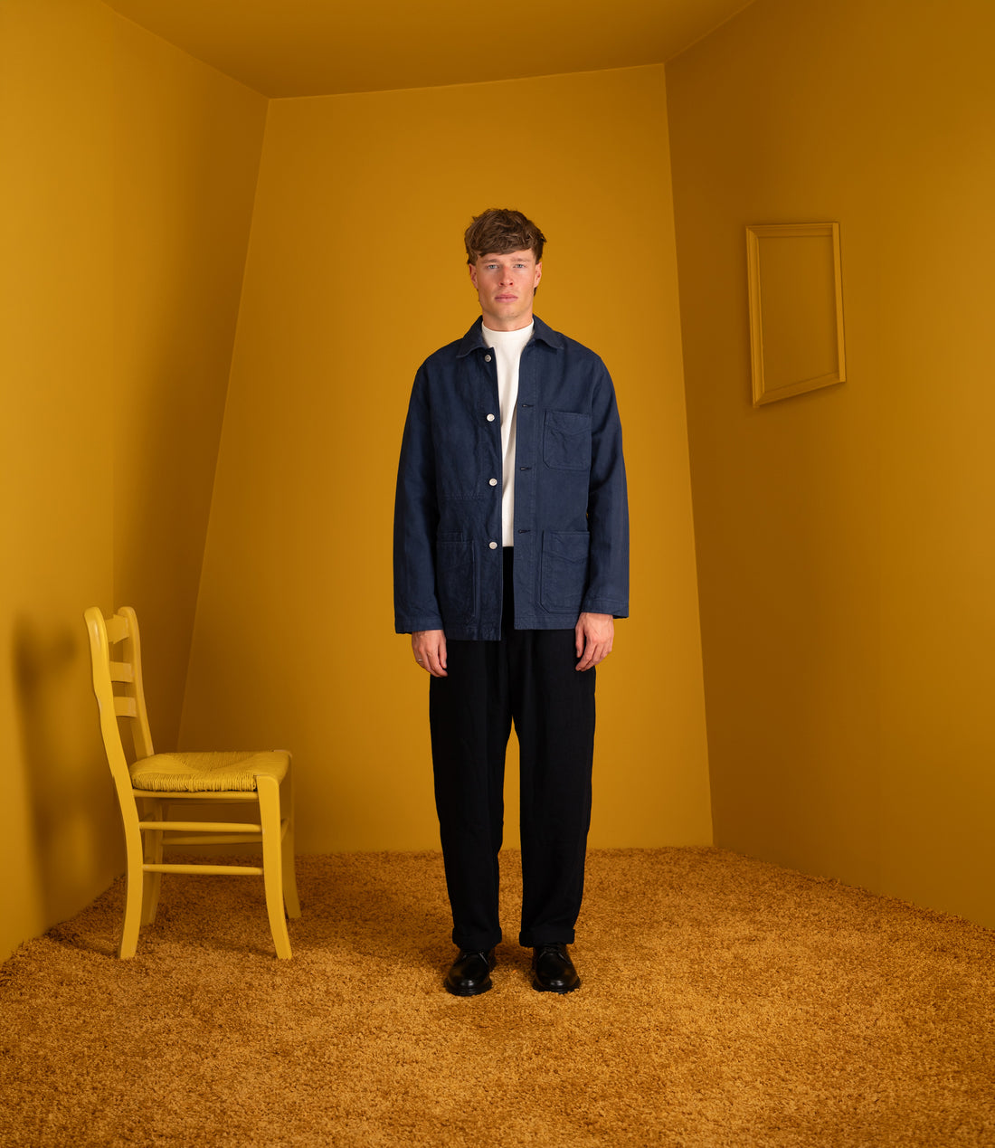 Cotton Duck Canvas Five-Pocket Chore Jacket - Navy