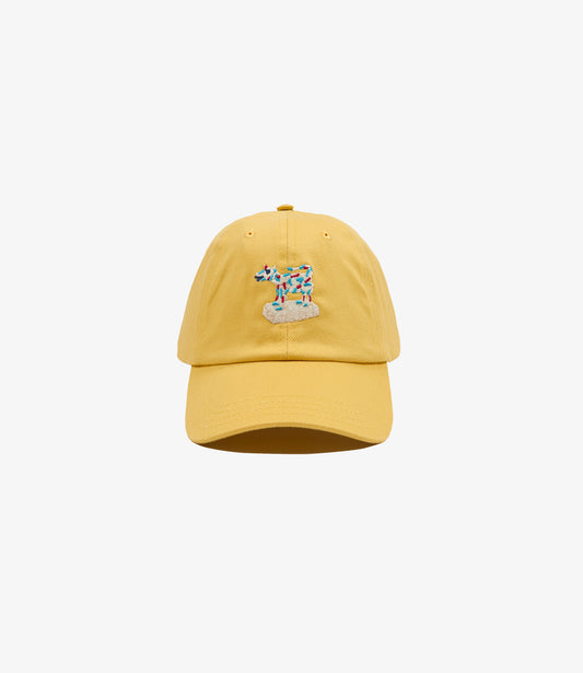 Cow Figurine Twill Baseball Cap - Mustard