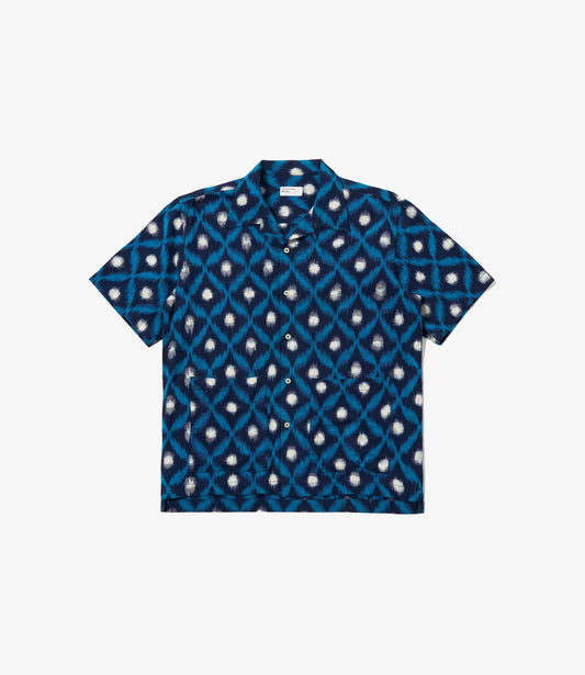 Deck shirt diamon ikat - Indigo
