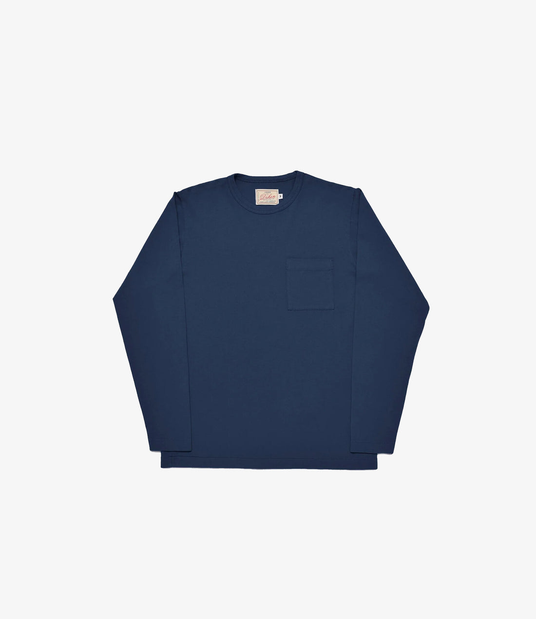 Heavy Duty Long Sleeve Tee Single Pocket - Navy