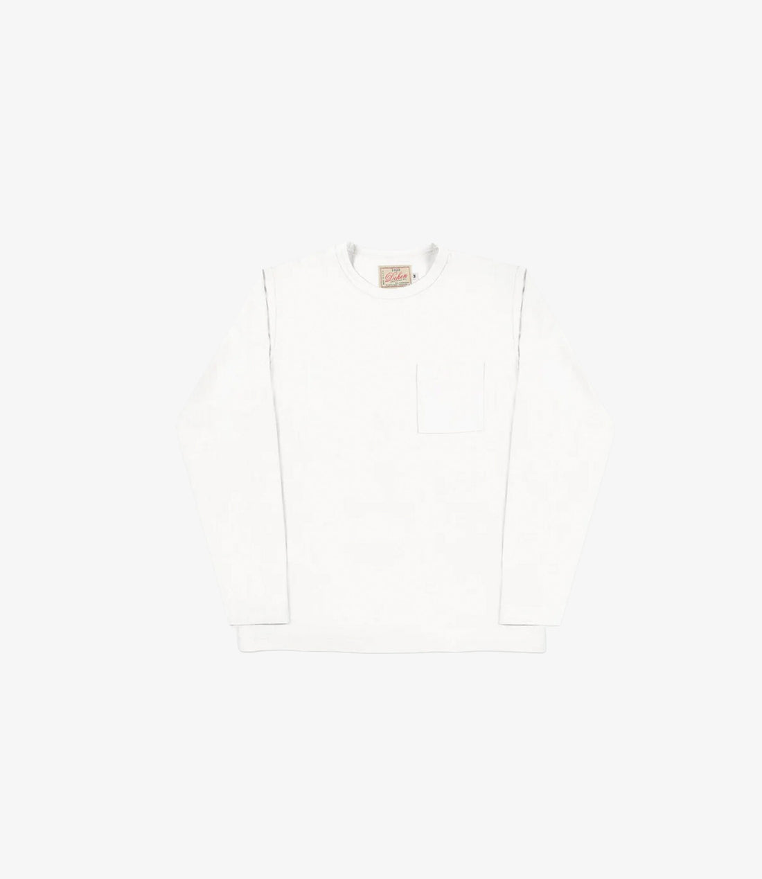 Heavy Duty Long Sleeve Tee Single Pocket - White