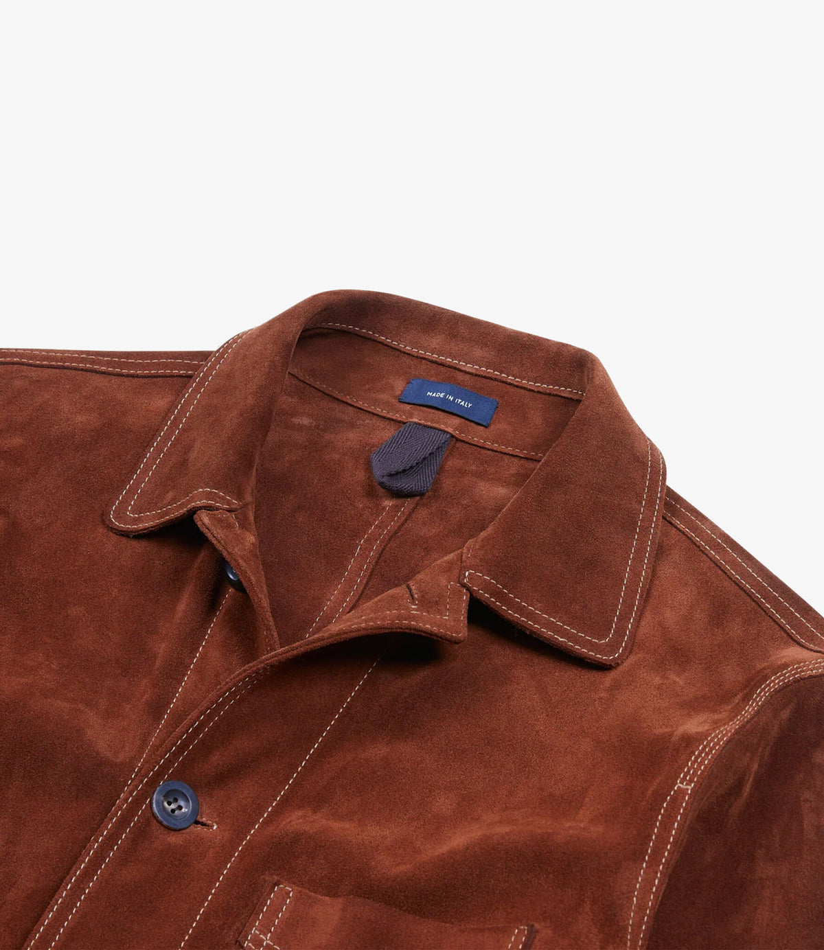 Heavyweight Suede Five-Pocket Chore Jacket - Rust