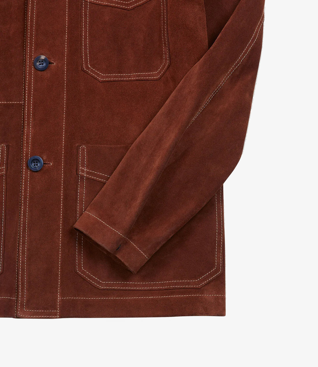 Heavyweight Suede Five-Pocket Chore Jacket - Rust