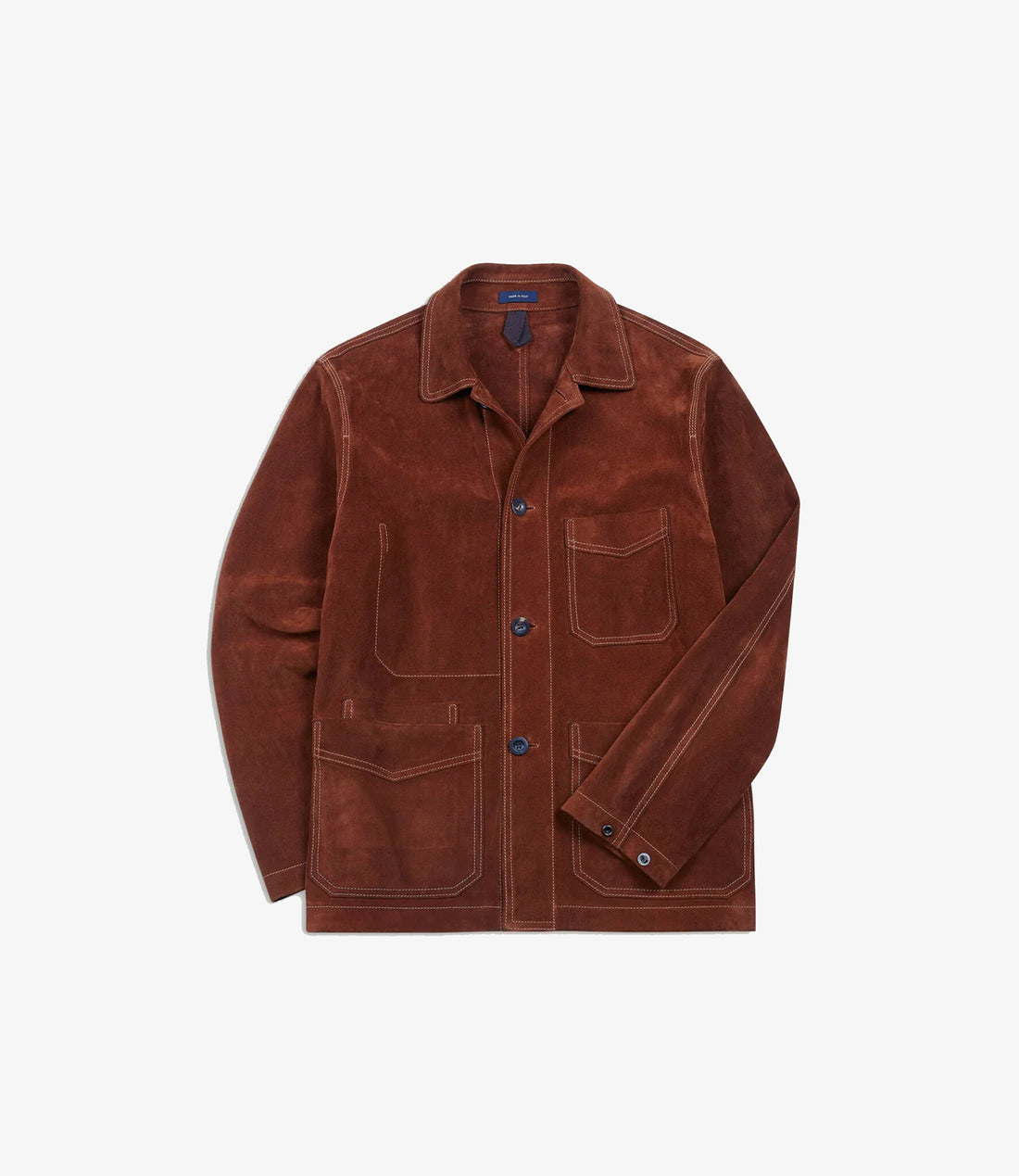 Heavyweight Suede Five-Pocket Chore Jacket - Rust