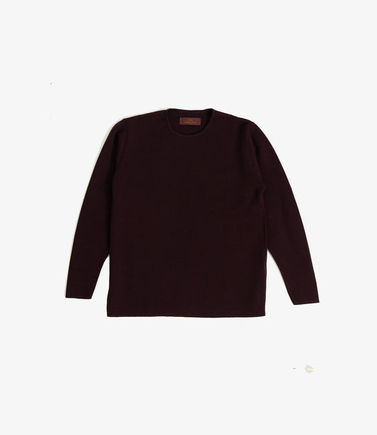 Longsleeve 100% merino milano rip - Bordeaux