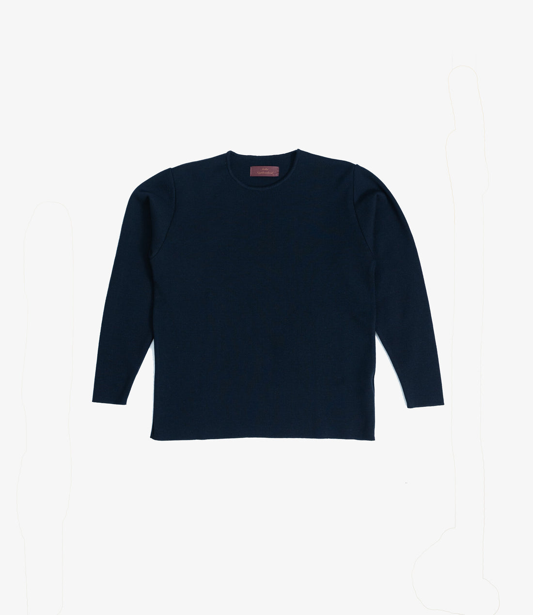 Longsleeve 100% merino milano rip - Deep Navy