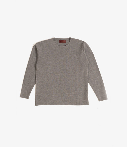 Longsleeve 100% merino milano rip - Grey