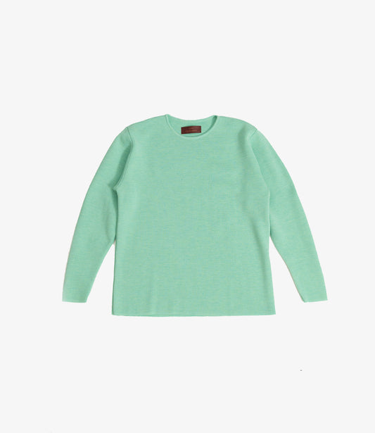 Longsleeve 100% merino milano rip - Pastel green
