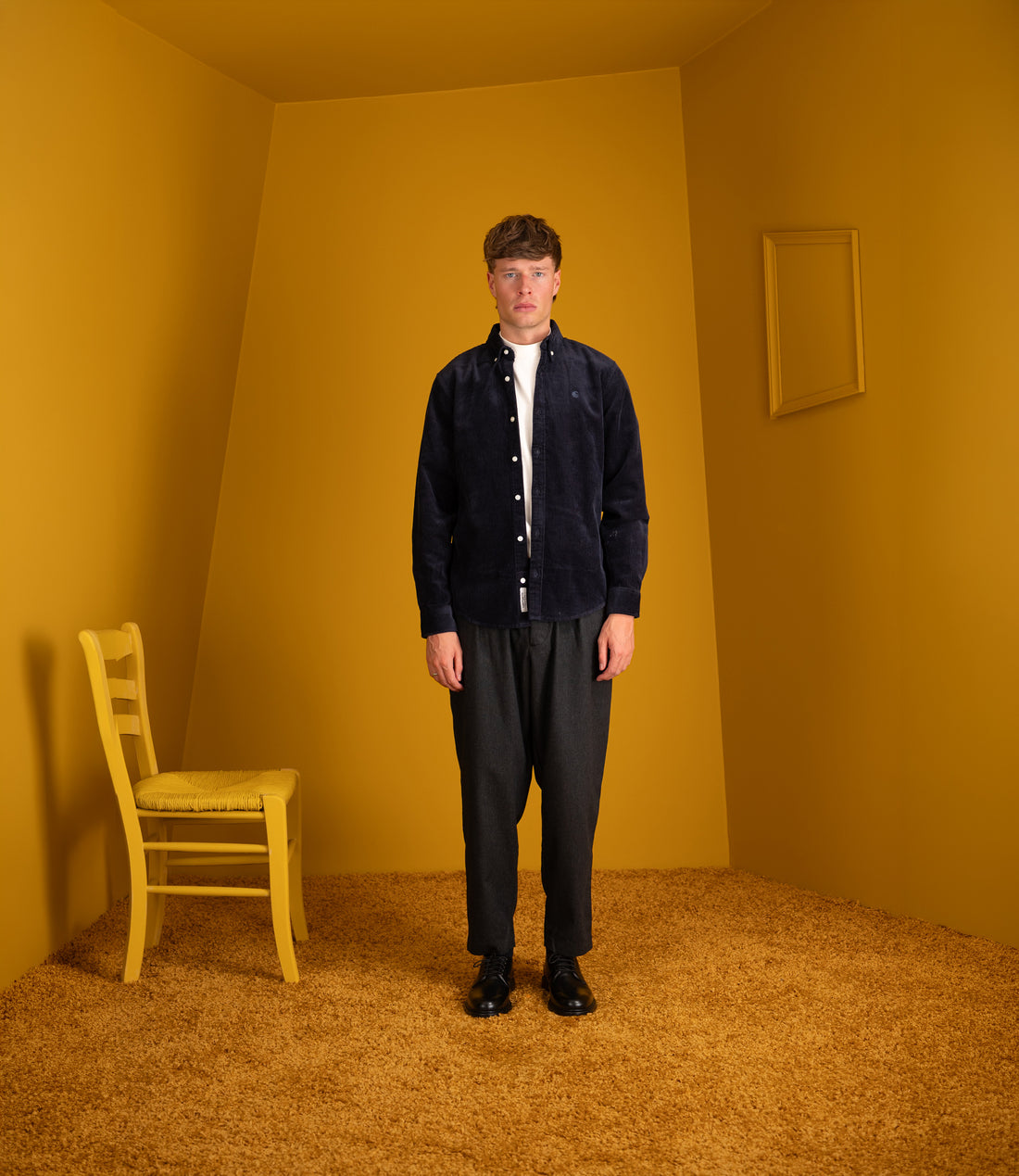 L/S Madison Cord Shirt - Dark Navy