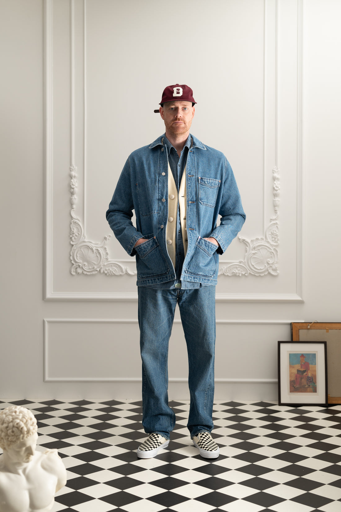 Selvedge Denim 5-Pocket Chore Jacket - Bleach Wash