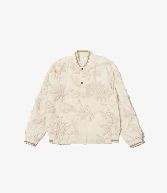 Ns Bomber jacket 3D flower - Ecru