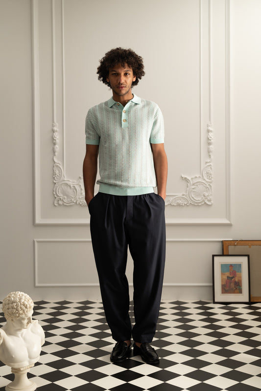 Two toned polo - Sea Metal
