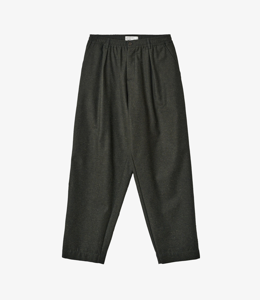Pleated track pant recycled tweed - Olive