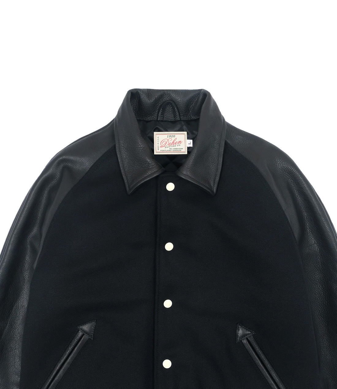 Raglan Varsity Jacket - Black/Black