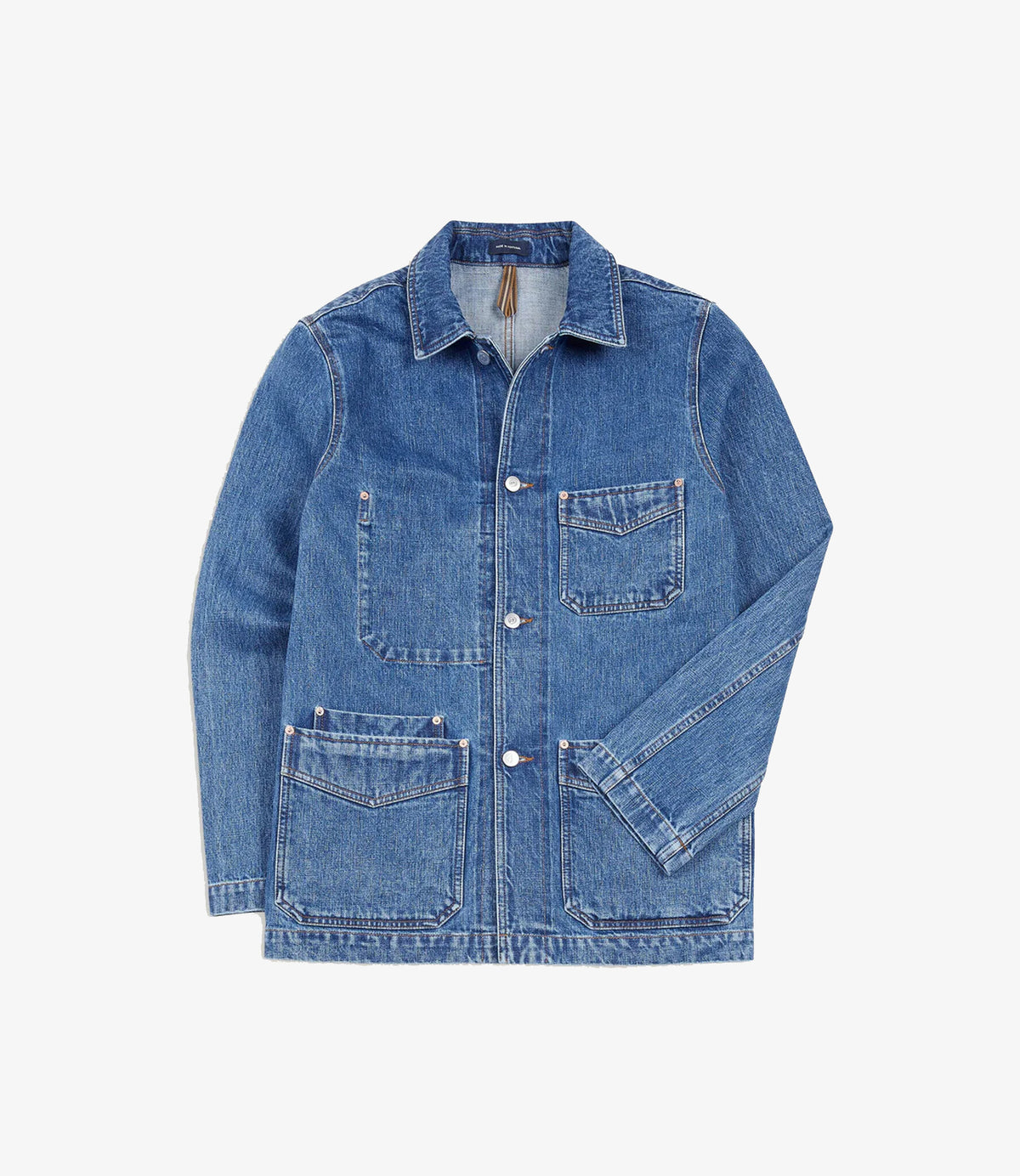 Selvedge Denim 5-Pocket Chore Jacket - Bleach Wash
