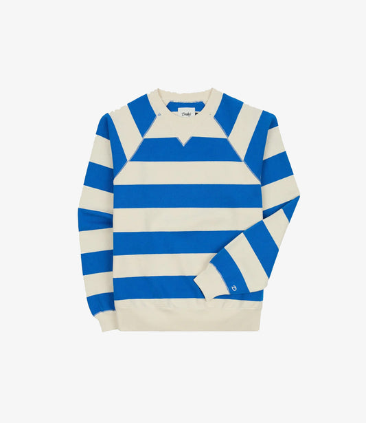 Striped Raglan Sweatshirt - Blue & Ant White