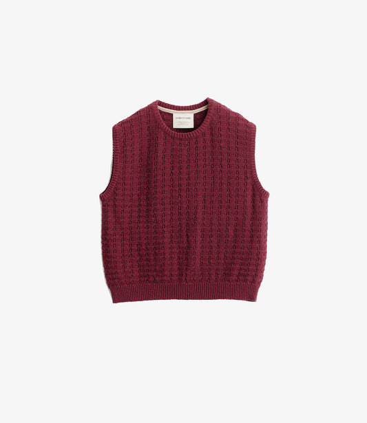 Tembe Knit Vest - Aubergine cotton boucle
