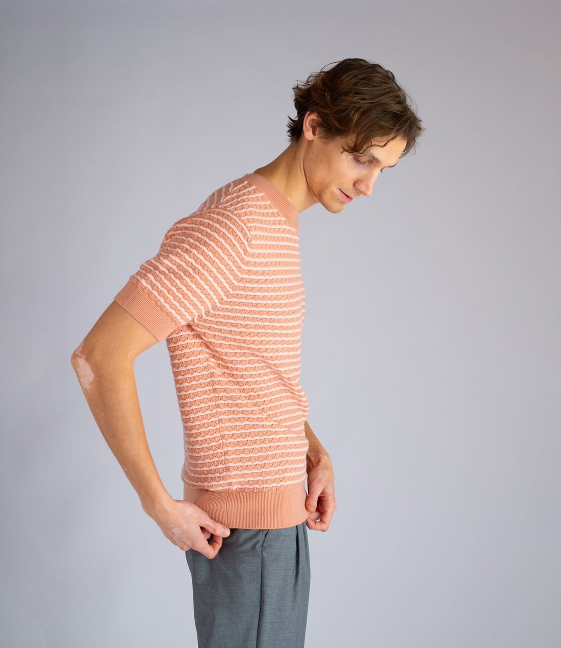 Textured T-shirt - Rose/Pale Blush