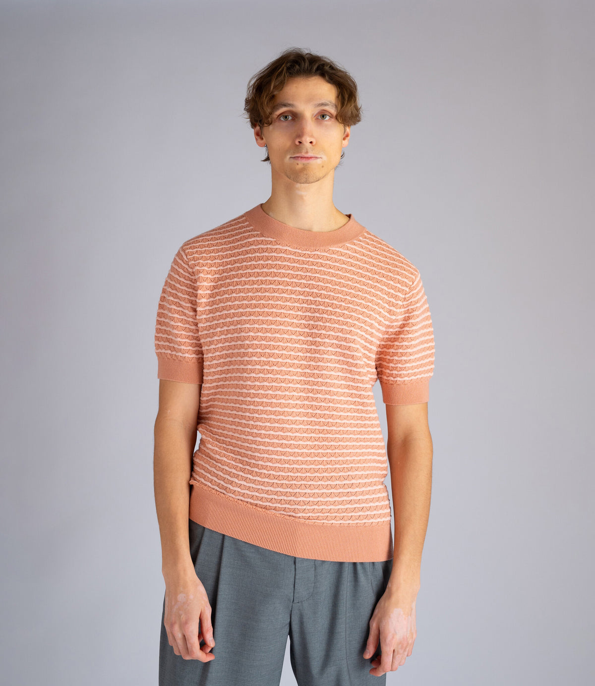Textured T-shirt - Rose/Pale Blush
