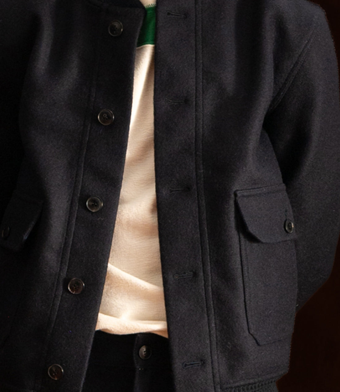 Wool bomber jacket - Blue