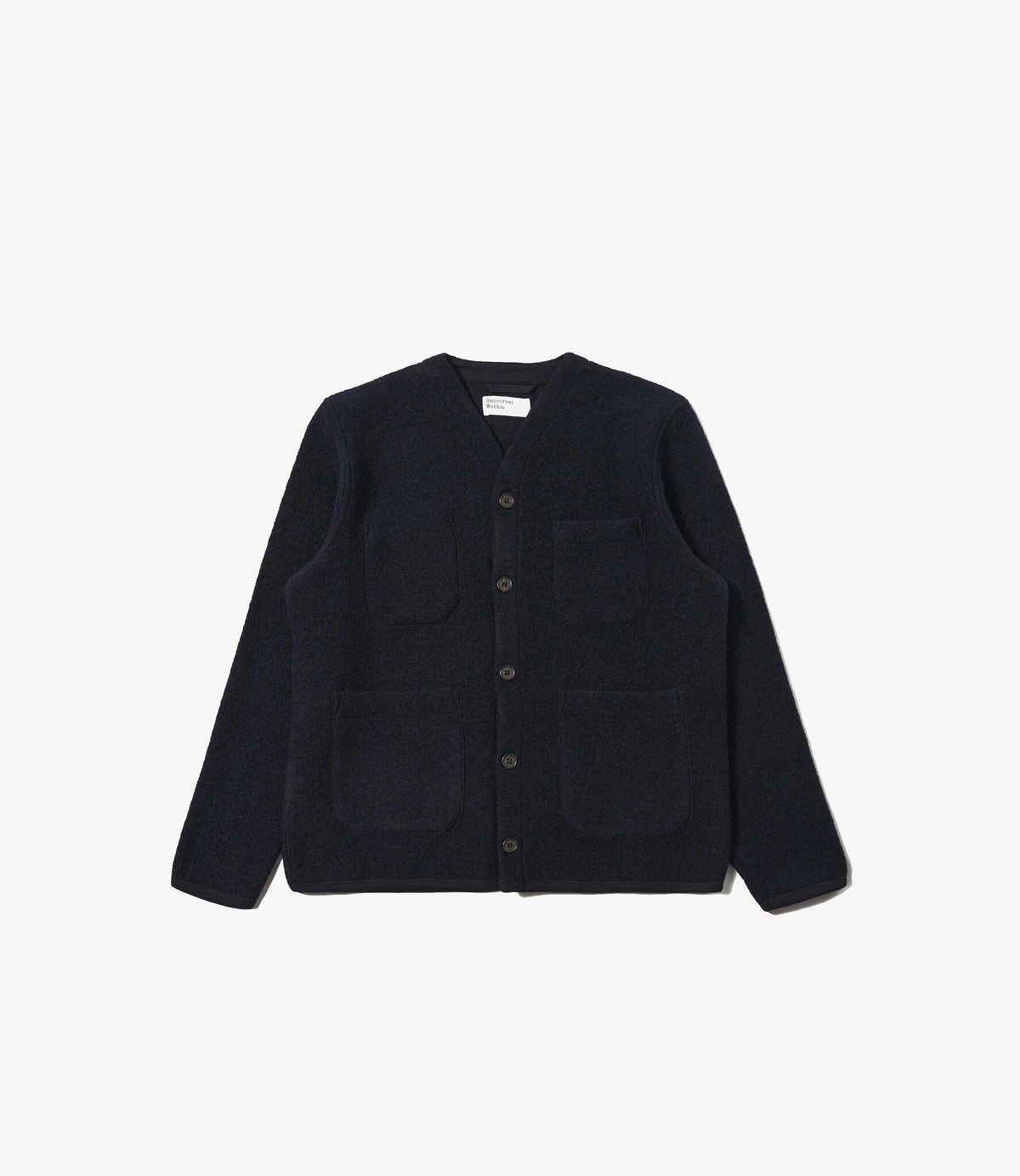 Wool Fleece Cardigan - Navy